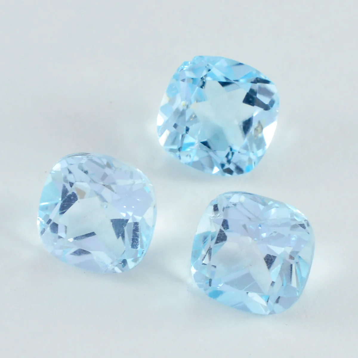 Sky Blue Topaz 1PC Large 10x10 MM Cushion Faceted Blue Shine Semi Precious Loose Gems - Image 3
