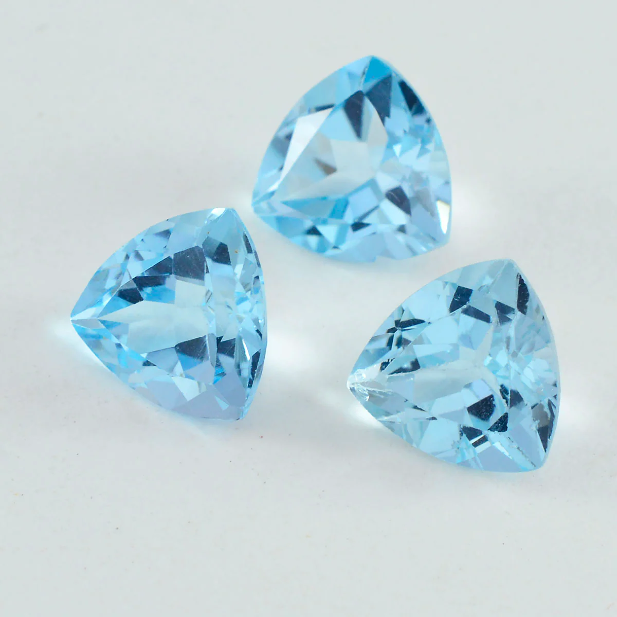 Sky Blue Topaz 1PC Large 12x12 MM Triangle Faceted Blue High-Quality Semi Precious Loose Gemstones - Image 2