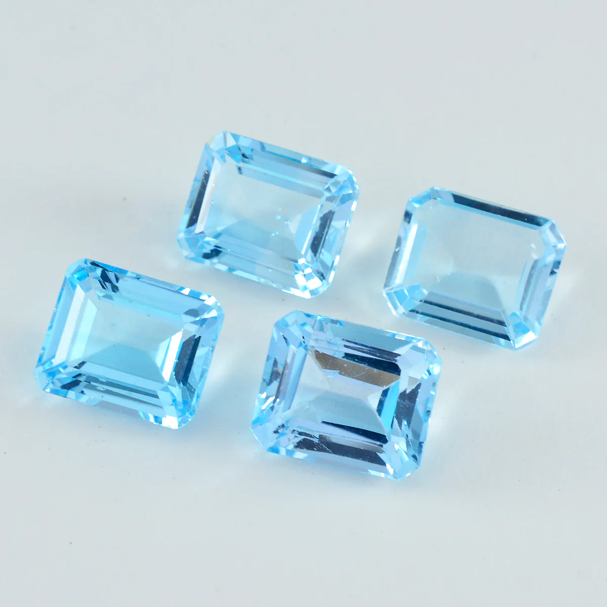 Sky Blue Topaz 1PC Large 9x11 MM Emerald Faceted Blue High-Quality Semi Precious Loose Gems - Image 2