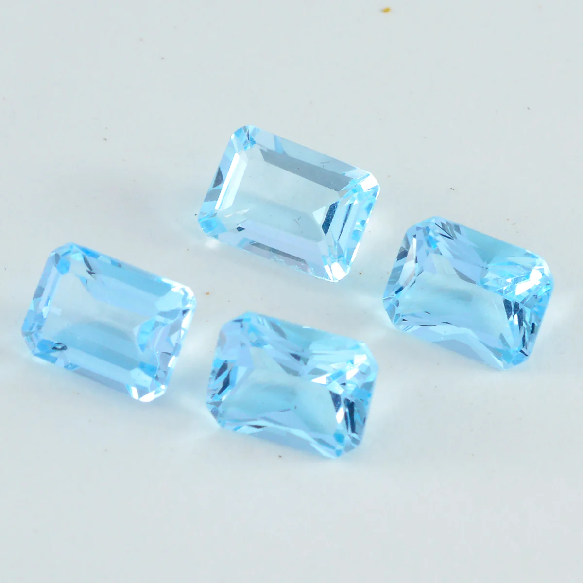 Sky Blue Topaz 1PC Large 9x11 MM Emerald Faceted Blue High-Quality Semi Precious Loose Gems - Image 3