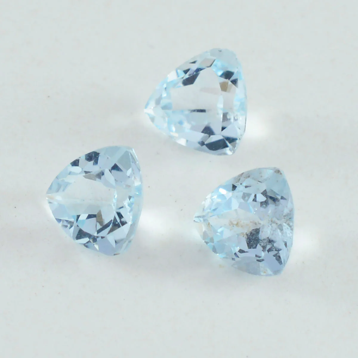 Sky Blue Topaz 1PC Medium 9x9 MM Triangle Faceted Blue Lustrous Semi Precious Gems - Image 4