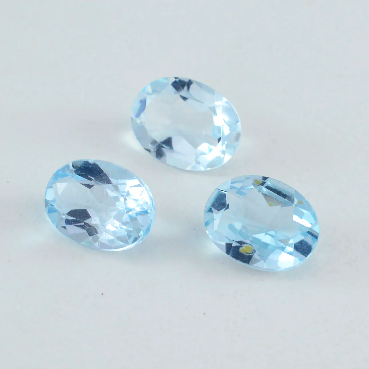 Sky Blue Topaz 1PC Small 6x8 MM Oval Faceted Blue Lustrous Semi Precious Gems - Image 3