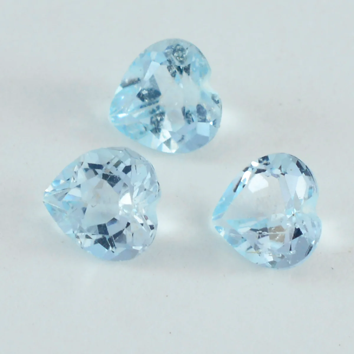 Sky Blue Topaz 1PC Small 7x7 MM Heart Faceted Blue Splendid Semi Precious Loose Gemstone - Image 3