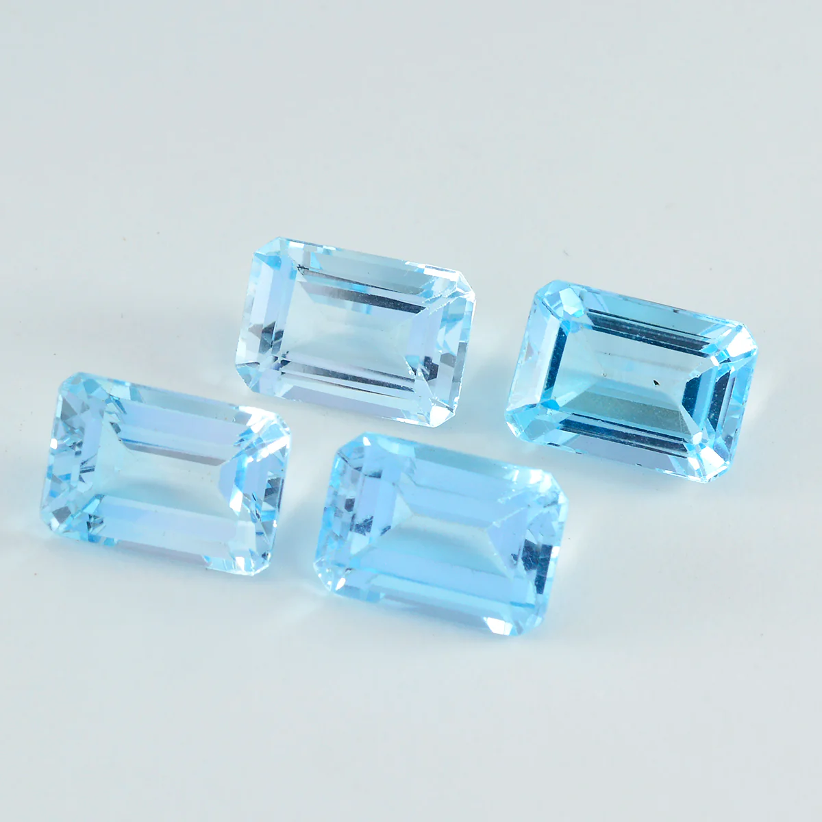 Sky Blue Topaz 1PC Small 7x9 MM Emerald Faceted Blue Lustrous Semi Precious Loose Gemstone - Image 3