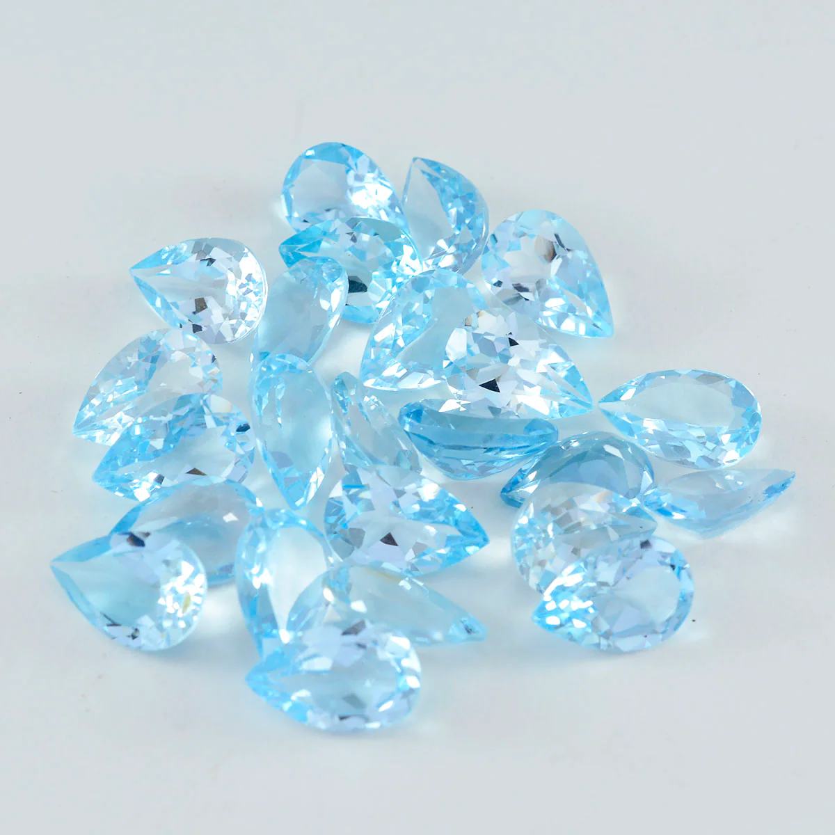 Sky Blue Topaz 1PC Small 7x9 MM Pear Faceted Blue Splendid Semi Precious Gems - Image 2