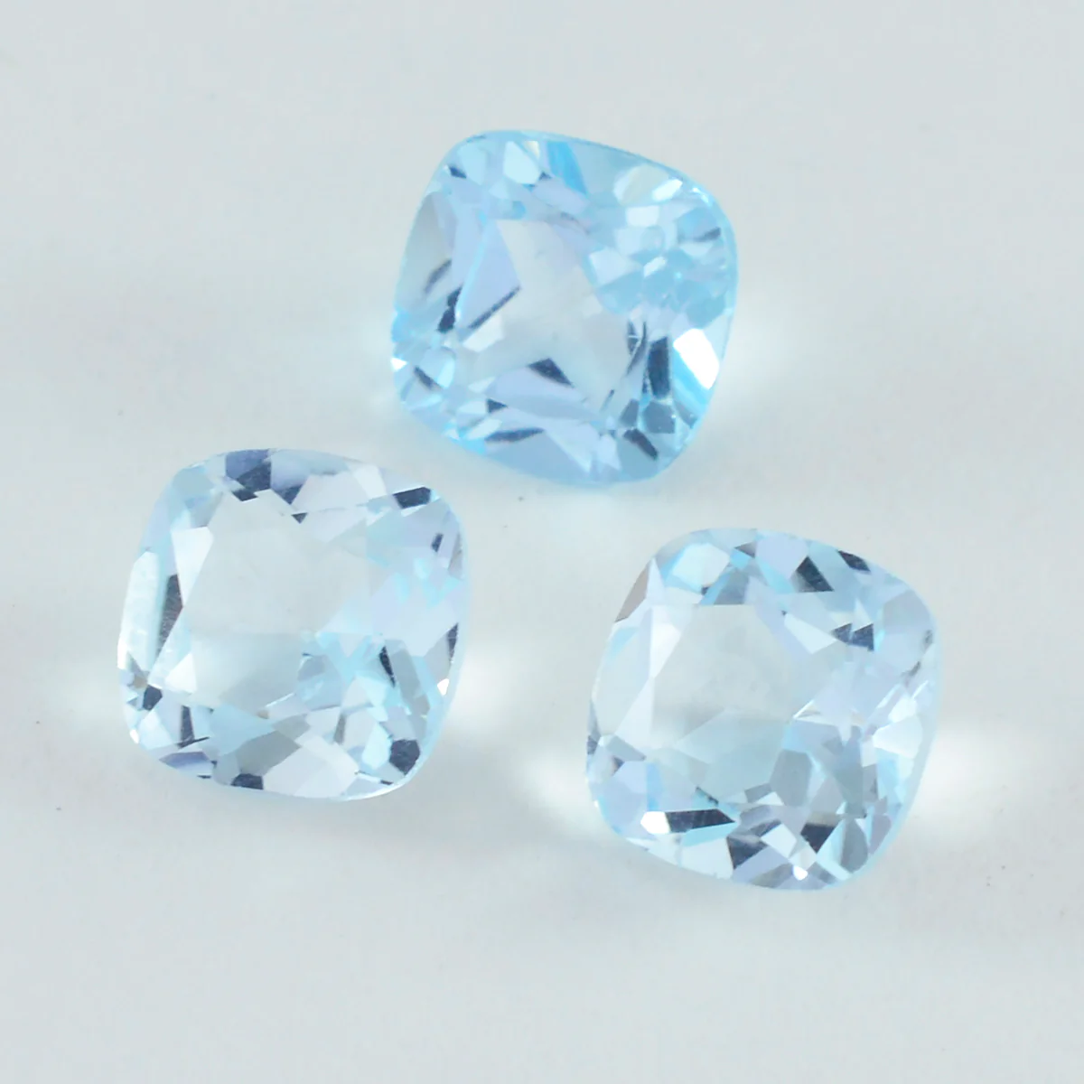 Sky Blue Topaz 1PC Small 8x8 MM Cushion Faceted Blue Luster Semi Precious Loose Gemstones - Image 2
