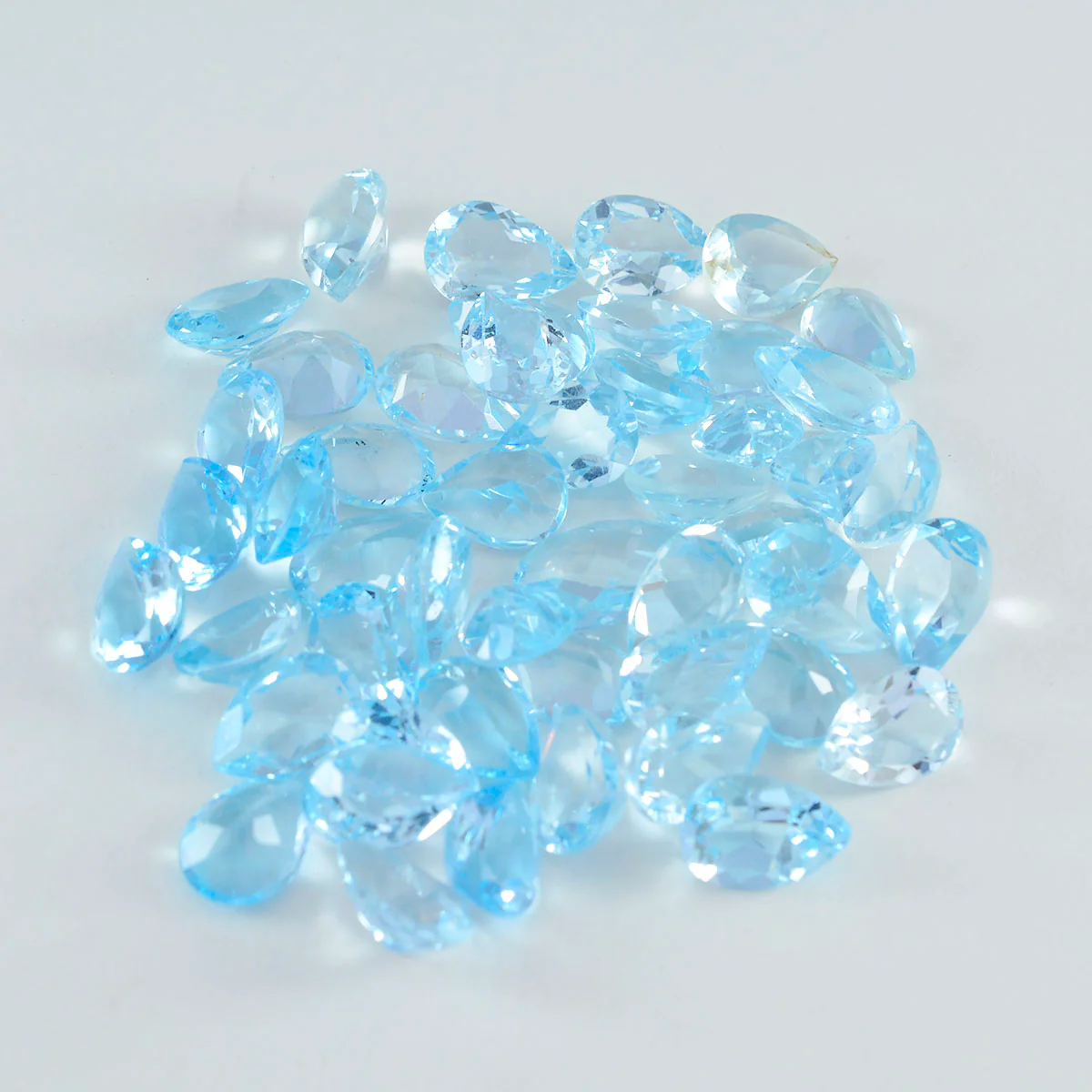 Sky Blue Topaz 1PC Tiny 3x5 MM Pear Faceted Blue Pure Semi Precious Loose Gemstones - Image 2