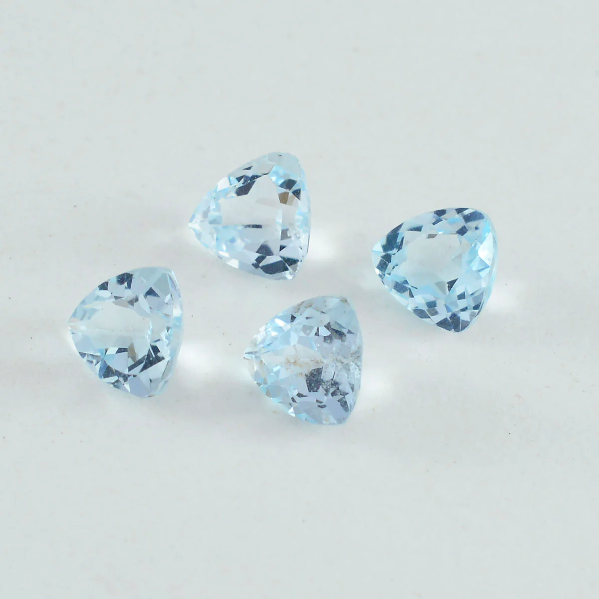 Sky Blue Topaz 1PC Tiny 5x5 MM Triangle Faceted Blue Sparkling Semi Precious Gems - Image 2