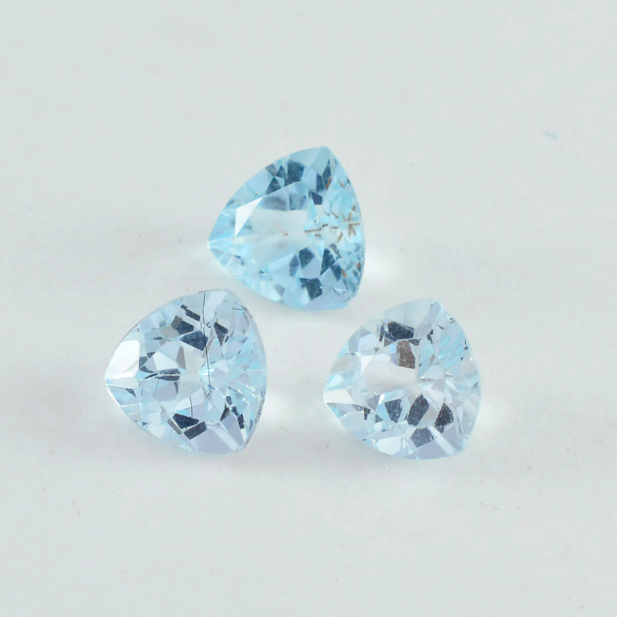 Sky Blue Topaz 1PC Tiny 5x5 MM Triangle Faceted Blue Sparkling Semi Precious Gems - Image 3