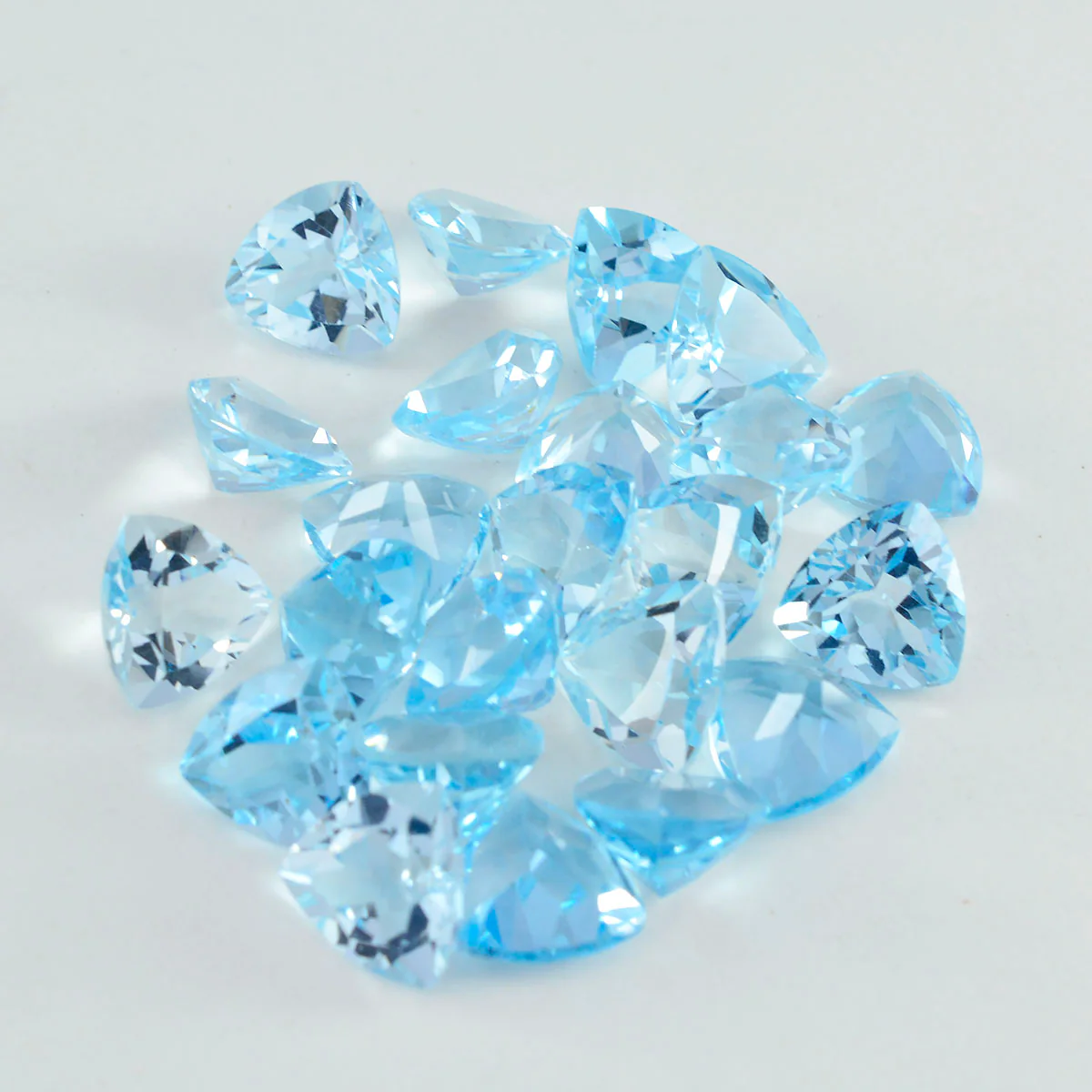 Sky Blue Topaz 1PC Tiny 6x6 MM Triangle Faceted Blue Polished Semi Precious Loose Gems - Image 3