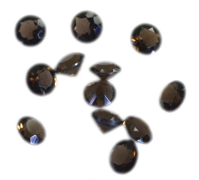Smoky Quartz 10PC Tiny 3x3 MM Round Faceted Brown Fiery Semi Precious Gems - Image 3