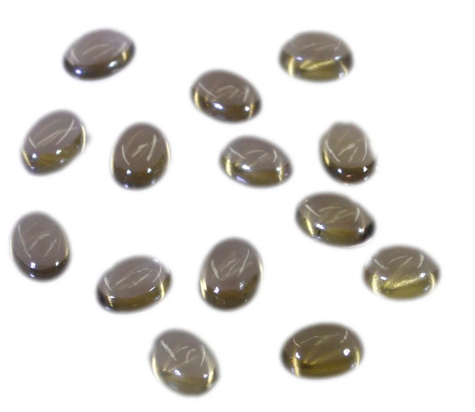 Smoky Quartz 10PC Tiny 3x5 MM Oval Cabochon Brown High-Quality semi Precious Loose Gems - Image 2