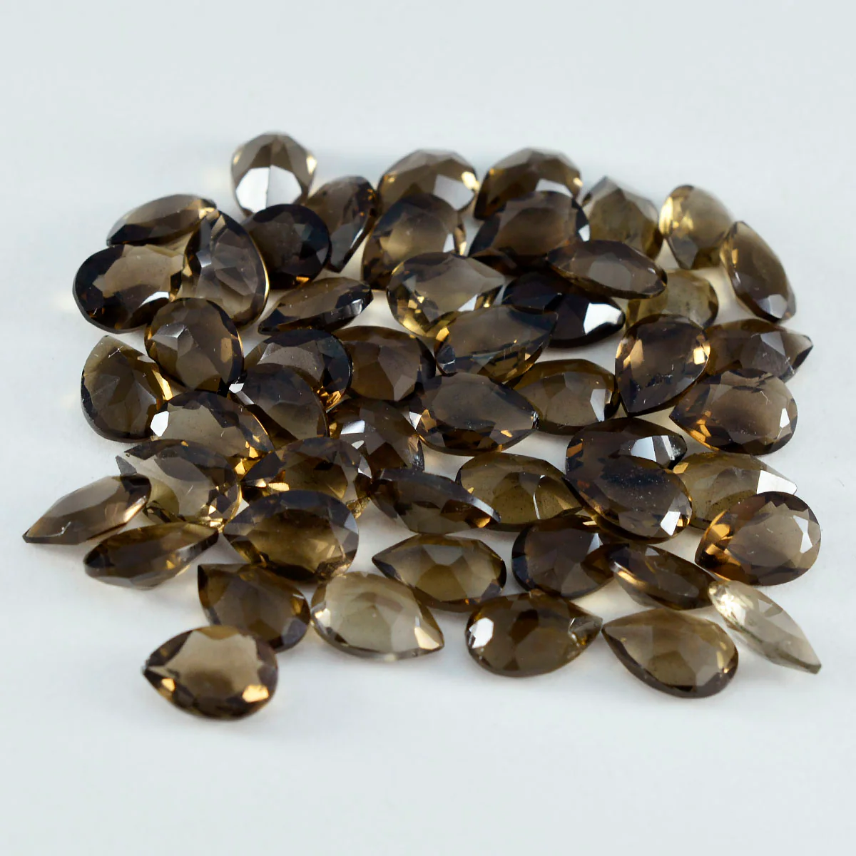 Smoky Quartz 10PC Tiny 3x5 MM Pear Faceted Brown Fiery Semi Precious Loose Gemstone