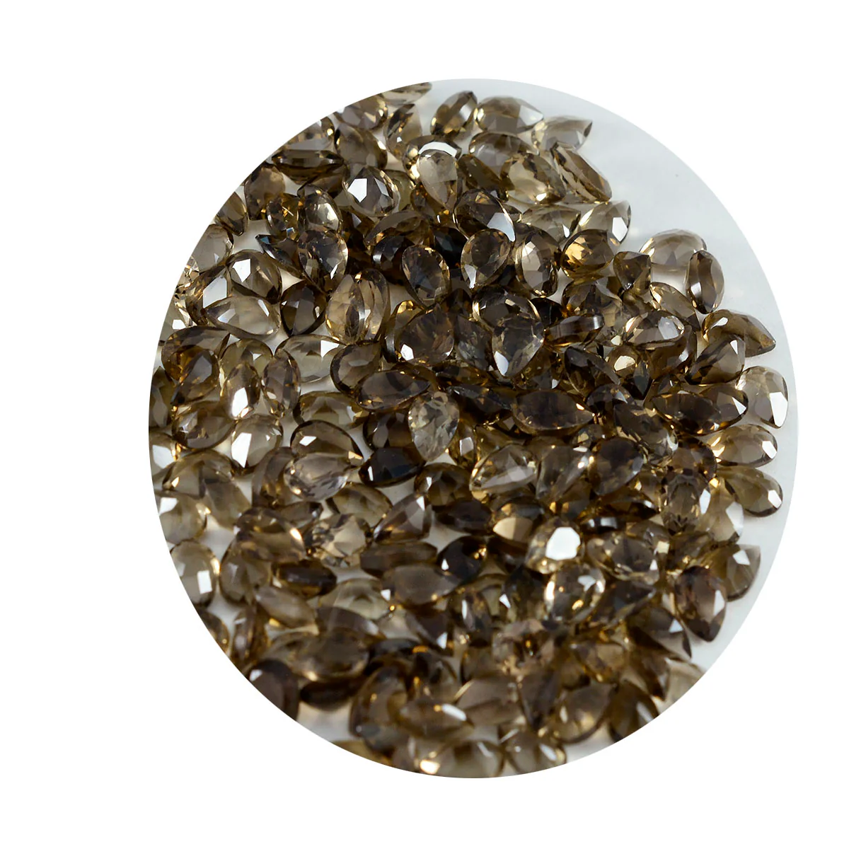 Smoky Quartz 10PC Tiny 3x5 MM Pear Faceted Brown Fiery Semi Precious Loose Gemstone - Image 2