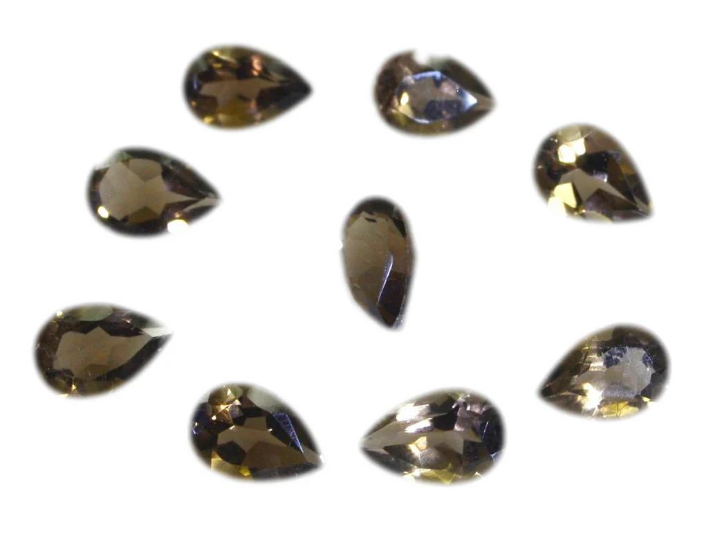 Smoky Quartz 10PC Tiny 3x5 MM Pear Faceted Brown Fiery Semi Precious Loose Gemstone - Image 3