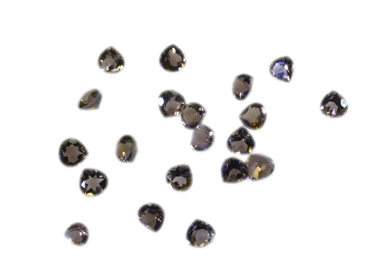 Smoky Quartz 10PC Tiny 4x4 MM Heart Faceted Brown Brilliant Semi Precious Loose Gems - Image 3