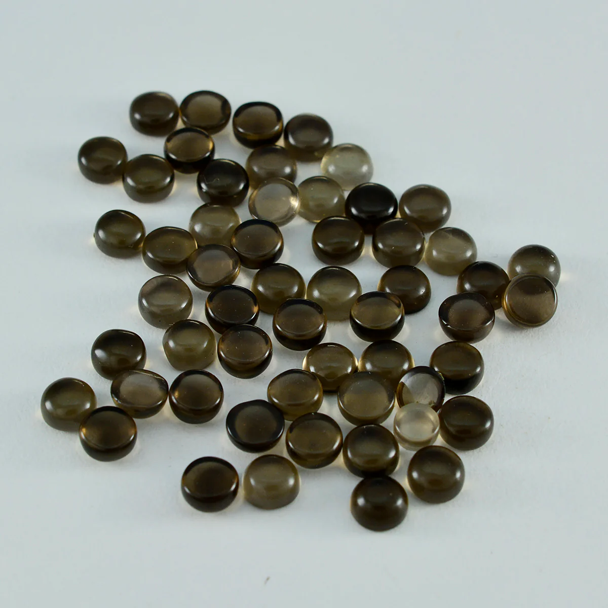 Smoky Quartz 10PC Tiny 4x4 MM Round Cabochon Brown Lustrous semi Precious Gems - Image 4