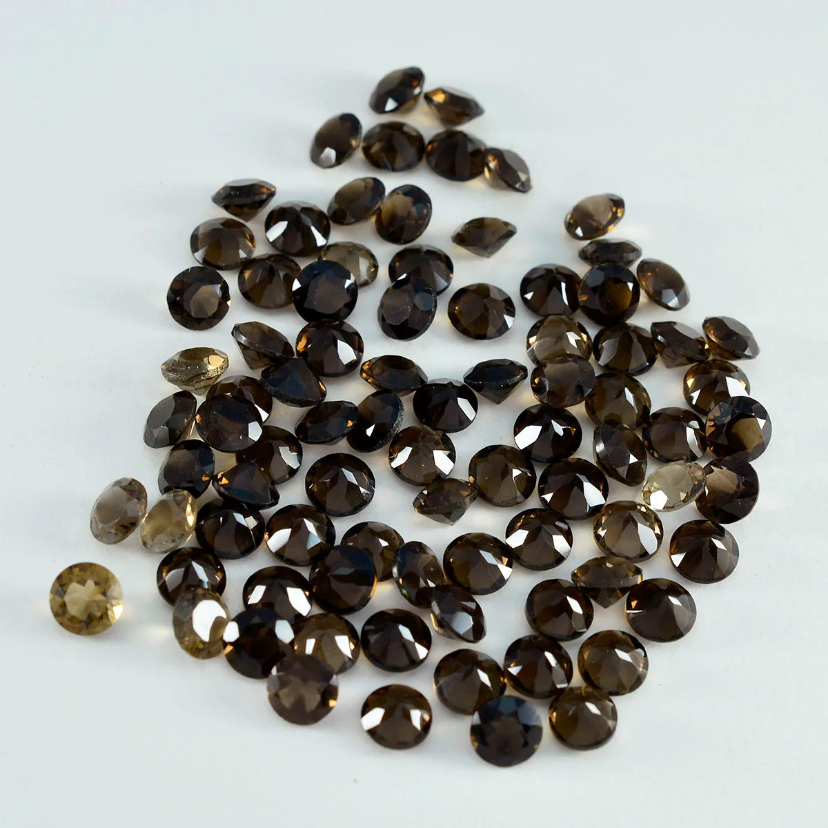 Smoky Quartz 10PC Tiny 4x4 MM Round Faceted Brown Brilliant Semi Precious Loose Gems - Image 4