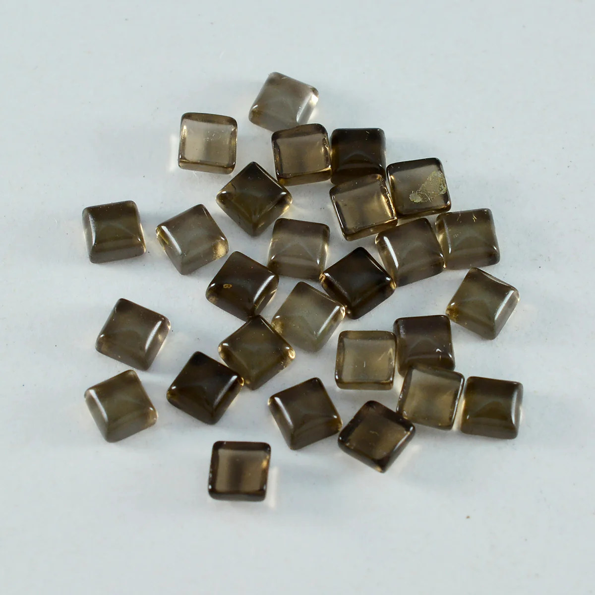 Smoky Quartz 10PC Tiny 4x4 MM Square Cabochon Brown Polished semi Precious Precious Gemstone - Image 2