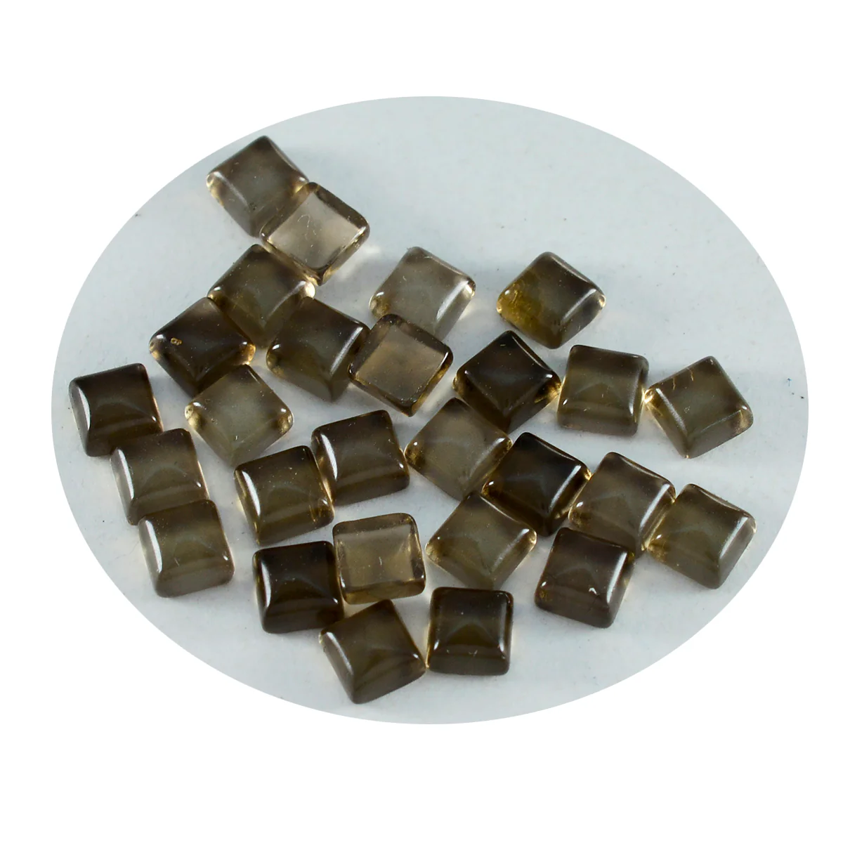 Smoky Quartz 10PC Tiny 4x4 MM Square Cabochon Brown Polished semi Precious Precious Gemstone - Image 4