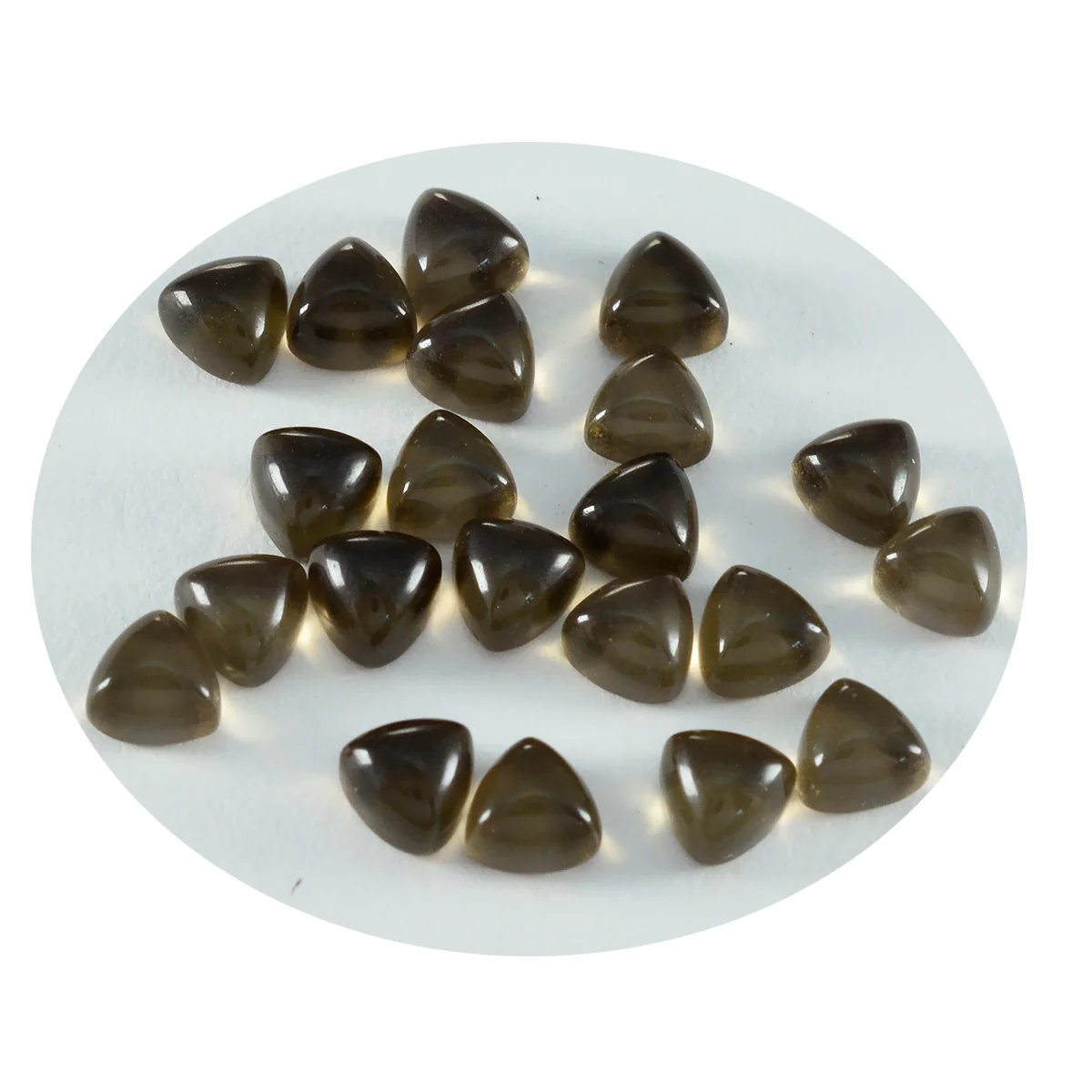 Smoky Quartz 10PC Tiny 4x4 MM Triangle Cabochon Brown Superior semi Precious Loose Gemstone - Image 2