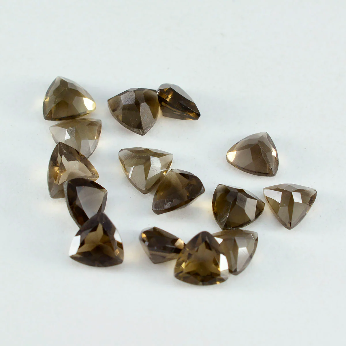 Smoky Quartz 10PC Tiny 4x4 MM Triangle Faceted Brown Brilliant Semi Precious Loose Gems - Image 4