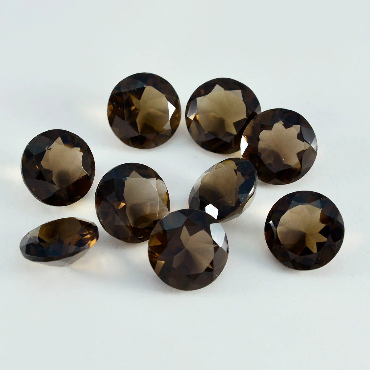 Smoky Quartz 1PC Large 10x10 MM Round Faceted Brown Shine Semi Precious Loose Gemstones - Image 4