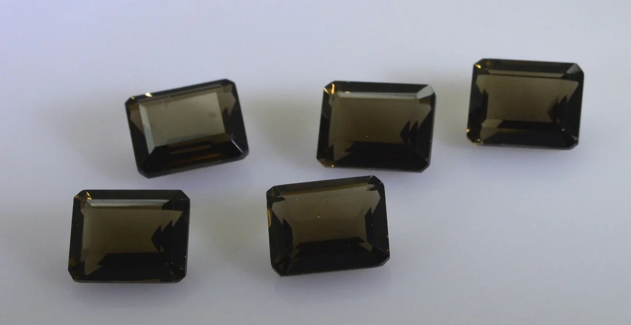 Smoky Quartz 1PC Large 8x12 MM Emerald Faceted Brown Genuine Semi Precious Loose Gems - Image 2