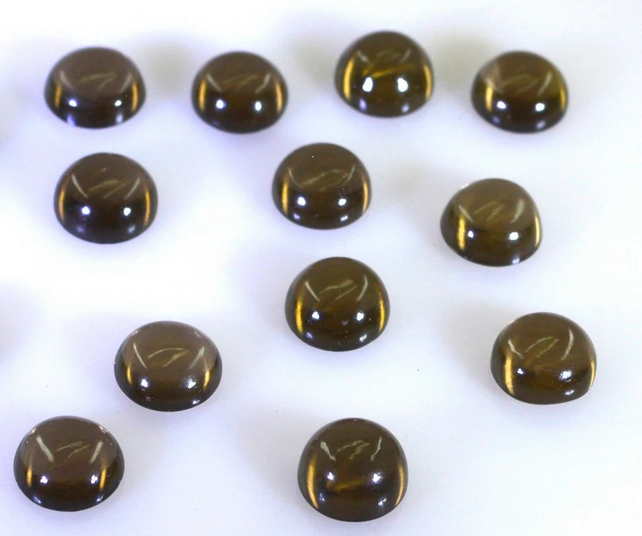 Smoky Quartz 1PC Small 7x7 MM Round Cabochon Brown High-Quality semi Precious Loose Gemstones - Image 3