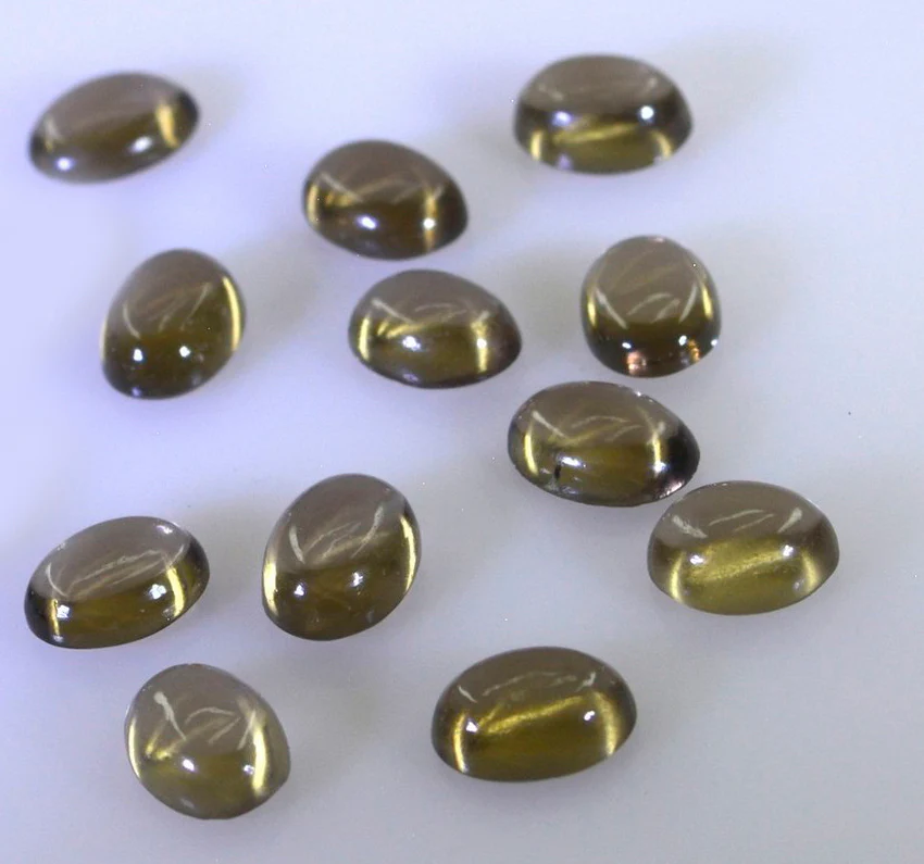 Smoky Quartz 1PC Small 7x9 MM Oval Cabochon Brown Fiery semi Precious Gems - Image 2