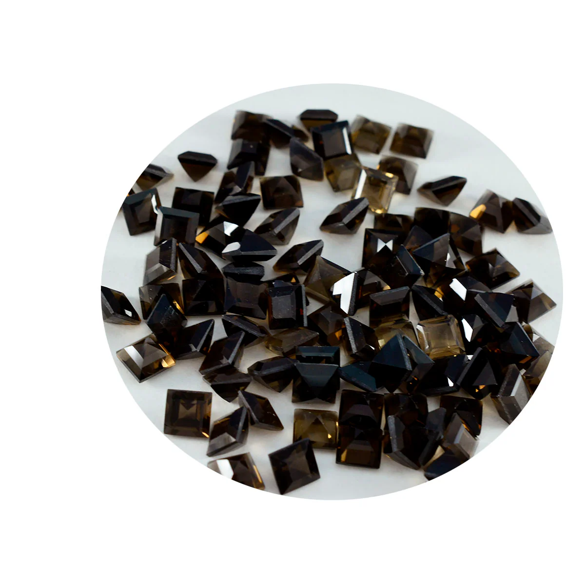 Smoky Quartz 1PC Tiny 5x5 MM Square Faceted Brown Sparkling Semi Precious Loose Gemstone - Image 2
