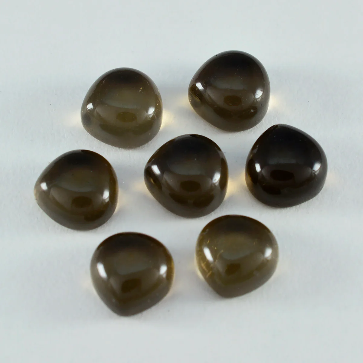 Smoky Quartz 1PC Tiny 6x6 MM Heart Cabochon Brown High-Quality semi Precious Loose Gemstones