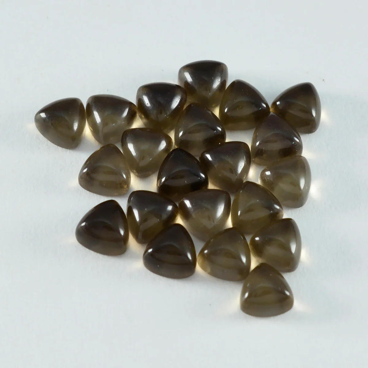 Smoky Quartz 1PC Tiny 6x6 MM Triangle Cabochon Brown Fiery semi Precious Semi Precious Gemstone