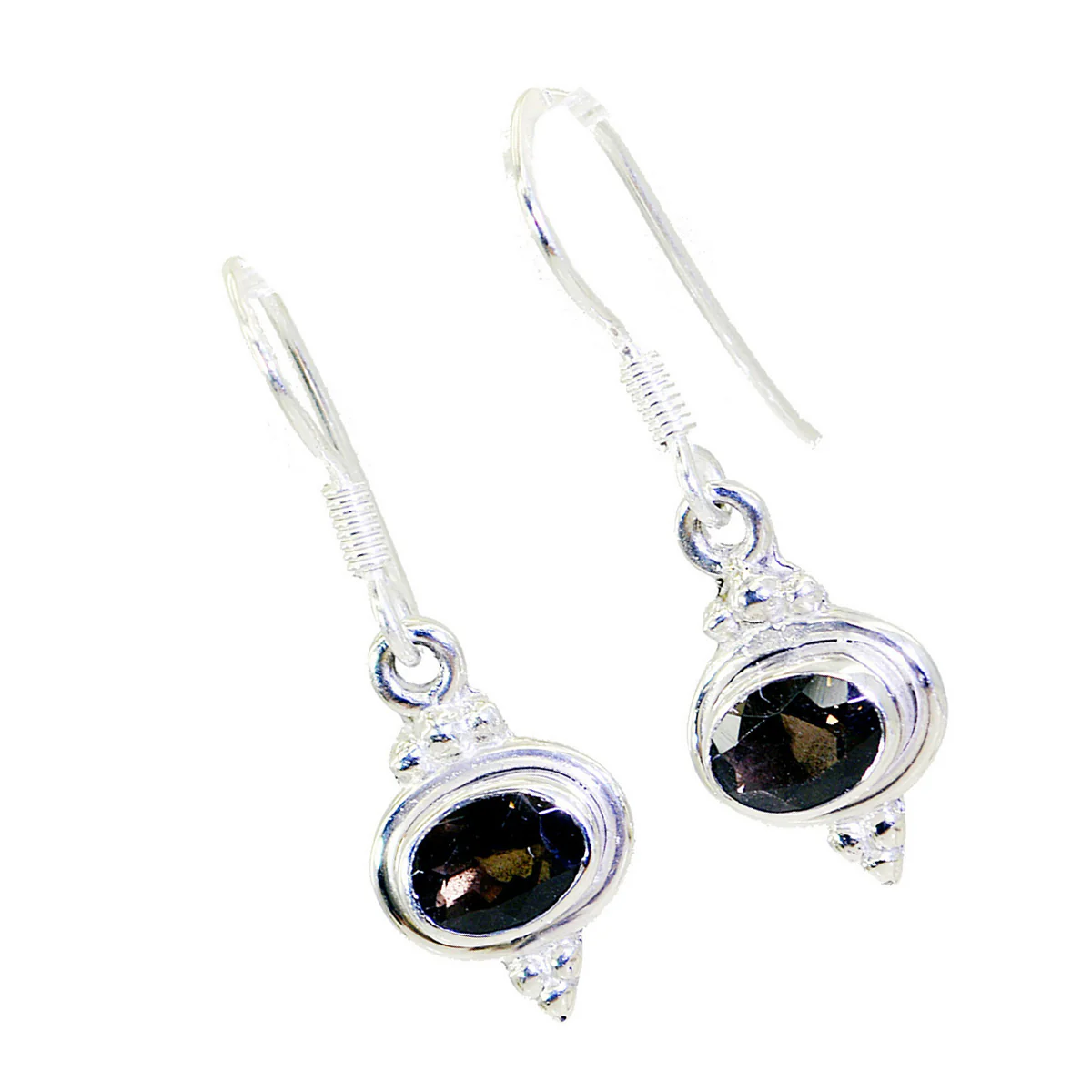 Smoky Quartz African Naomi multiple Dangle Brown 925 Silver Earring - Image 2