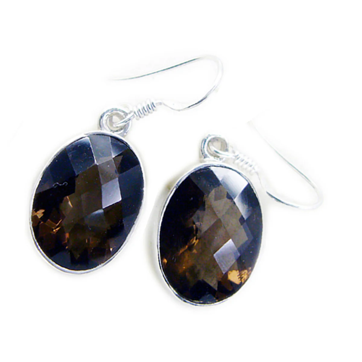 Smoky Quartz American Hana multiple Dangle Brown Sterling Silver Earring - Image 2