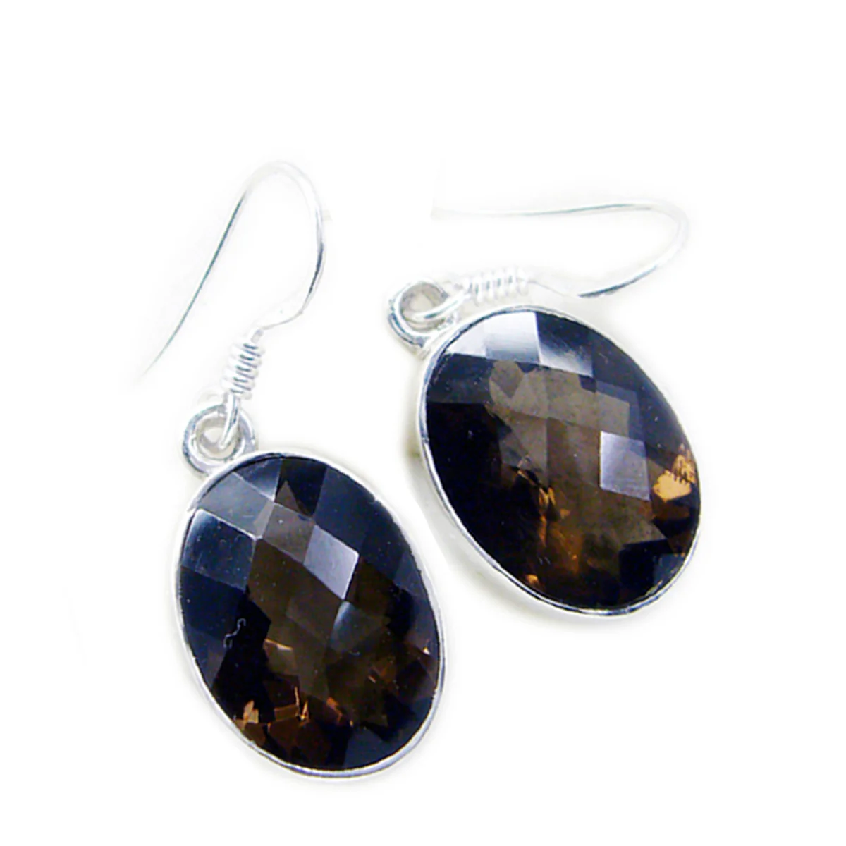 Smoky Quartz American Hana multiple Dangle Brown Sterling Silver Earring - Image 3