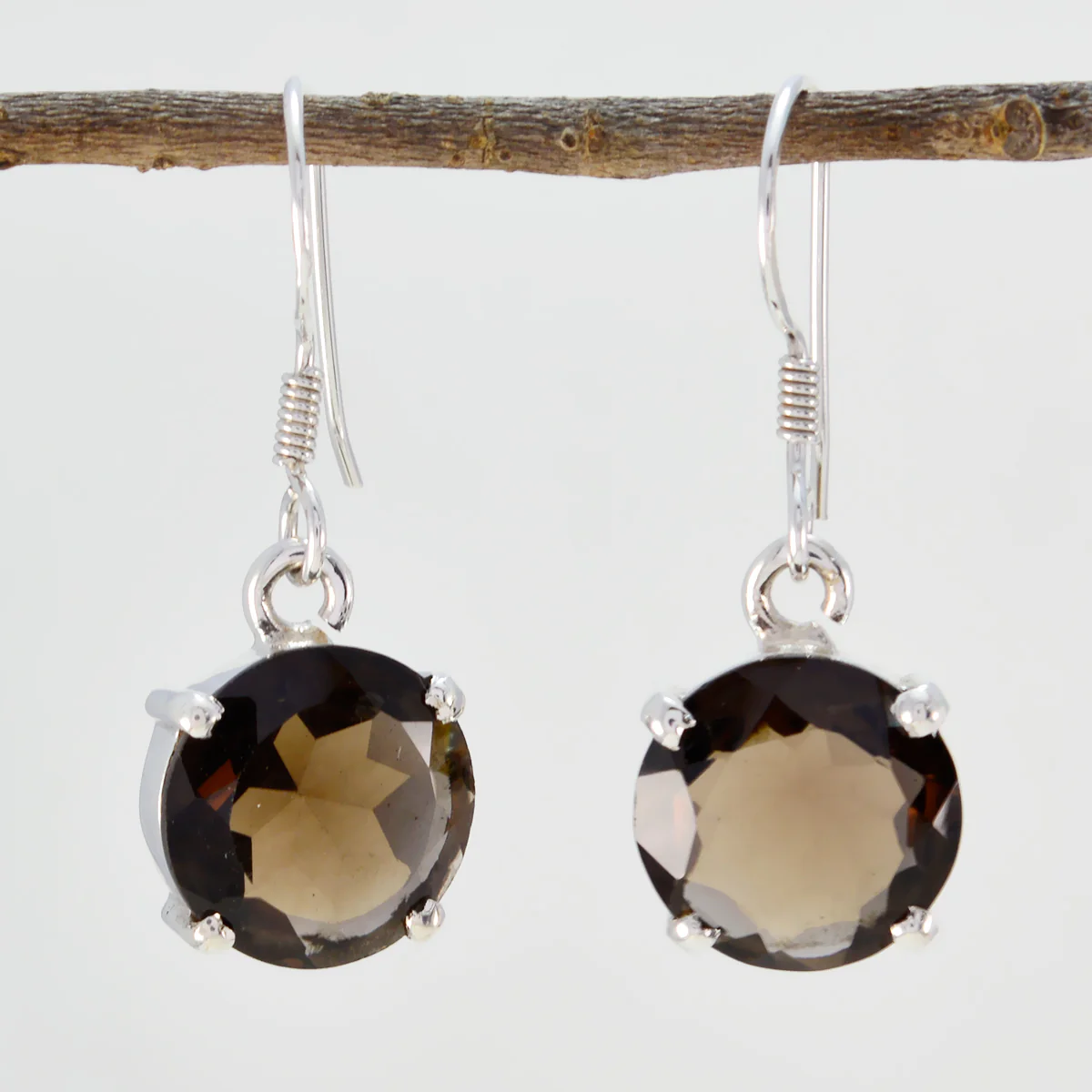 Smoky Quartz American Seo-yeon multiple Dangle Brown Silver Earring - Image 2