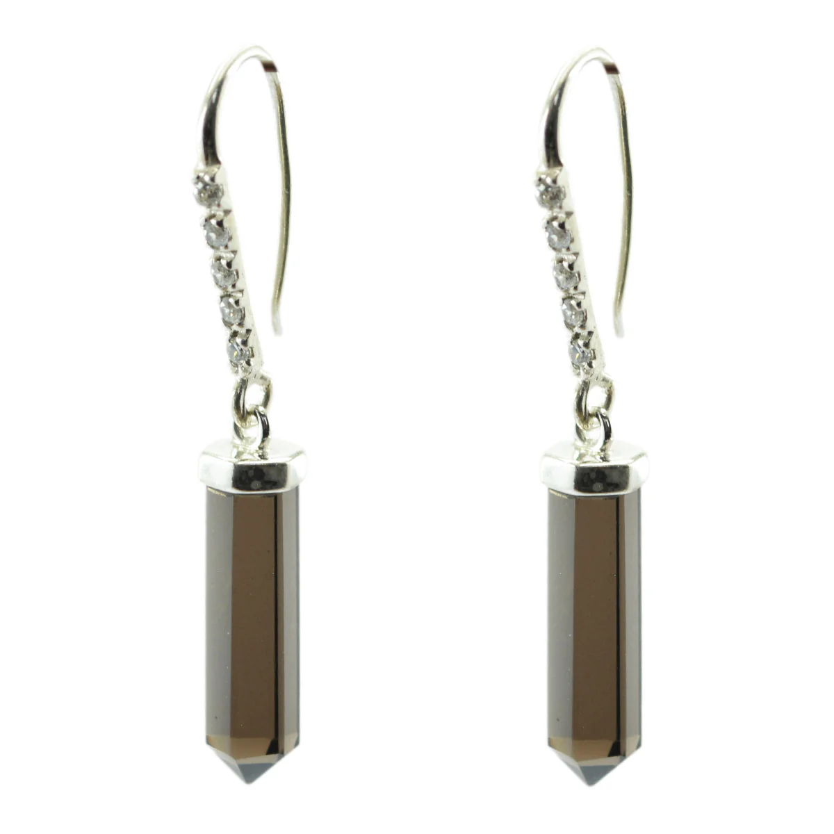 Smoky Quartz Egyptian Patricia multiple Dangle Brown Sterling Silver Earring