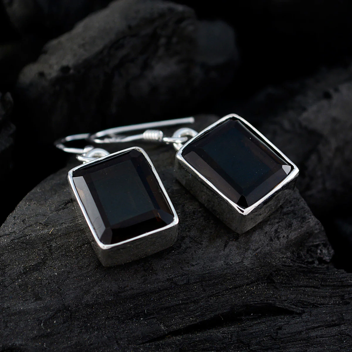 Smoky Quartz German Min-seo multiple Dangle Brown Silver Earring - Image 2