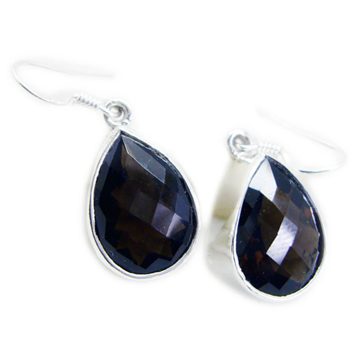 Smoky Quartz Italian Hazel multiple Dangle Brown 925 Sterling Silver Earring