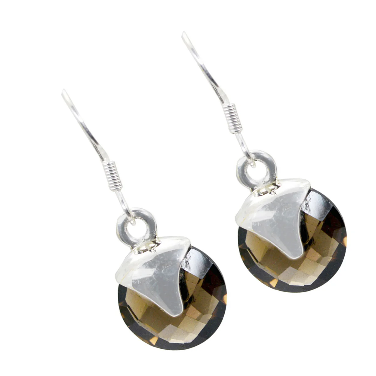 Smoky Quartz Japanese Hina multiple Dangle Brown 92.5 Silver Earring - Image 2