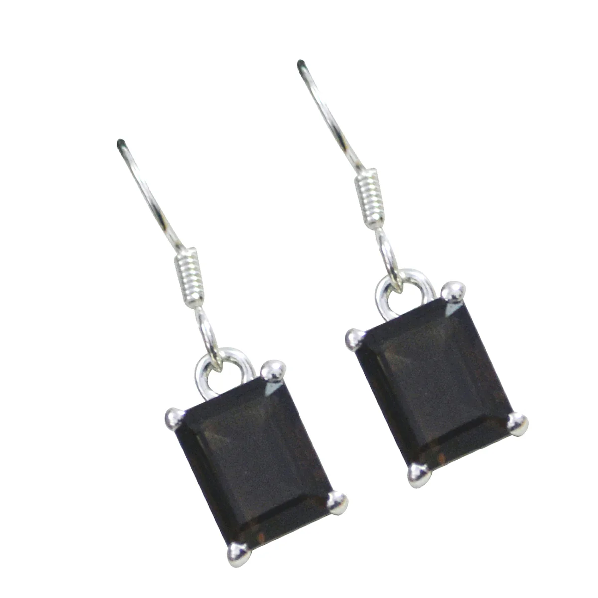 Smoky Quartz Latin American Zoe Solitaire Dangle Brown 925 Sterling Silver Earring - Image 3
