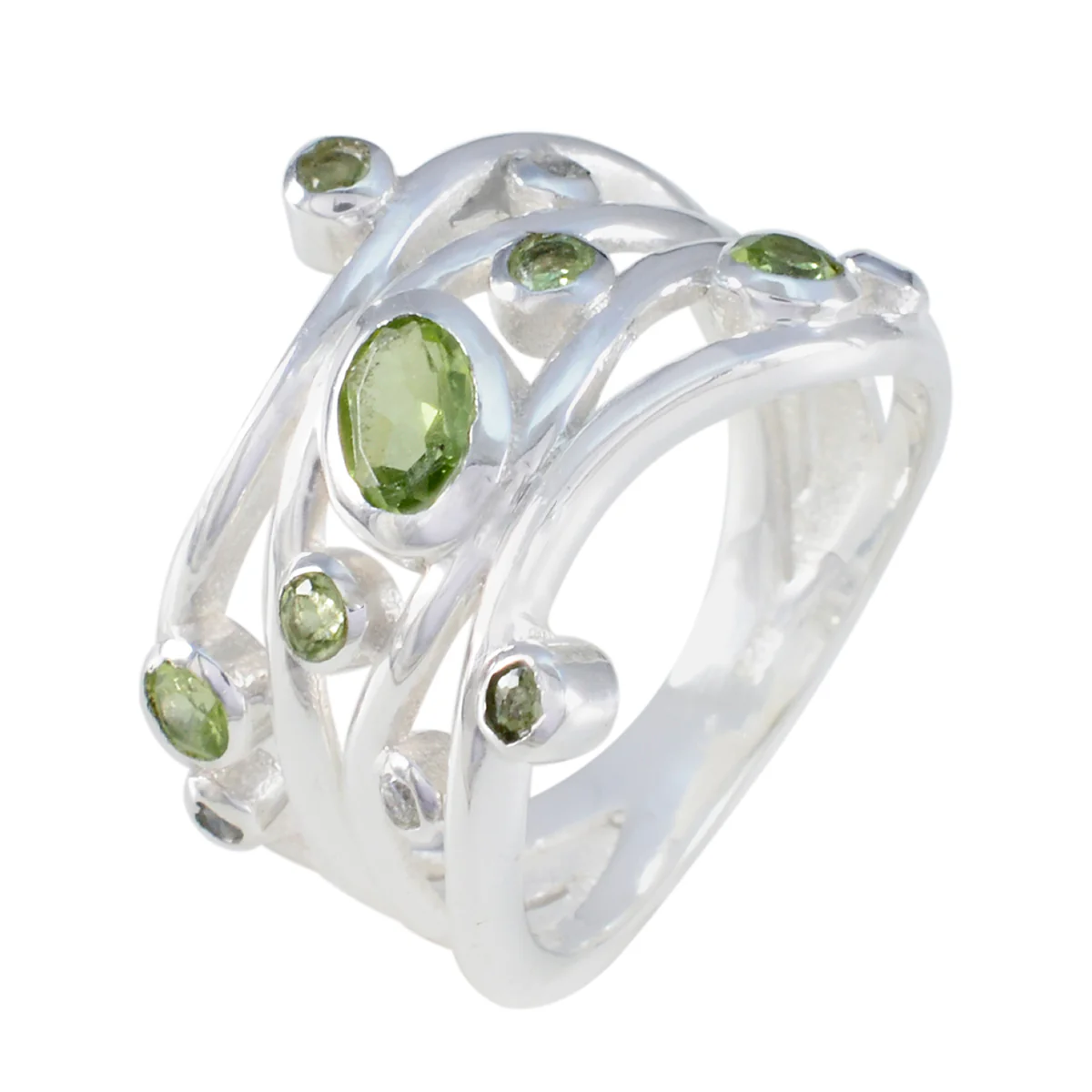 smoky quartz multiple Moroccan 925 Sterling Silver Brown Gemstones Mid-weight Fairytale Ring Jewelry - Image 2