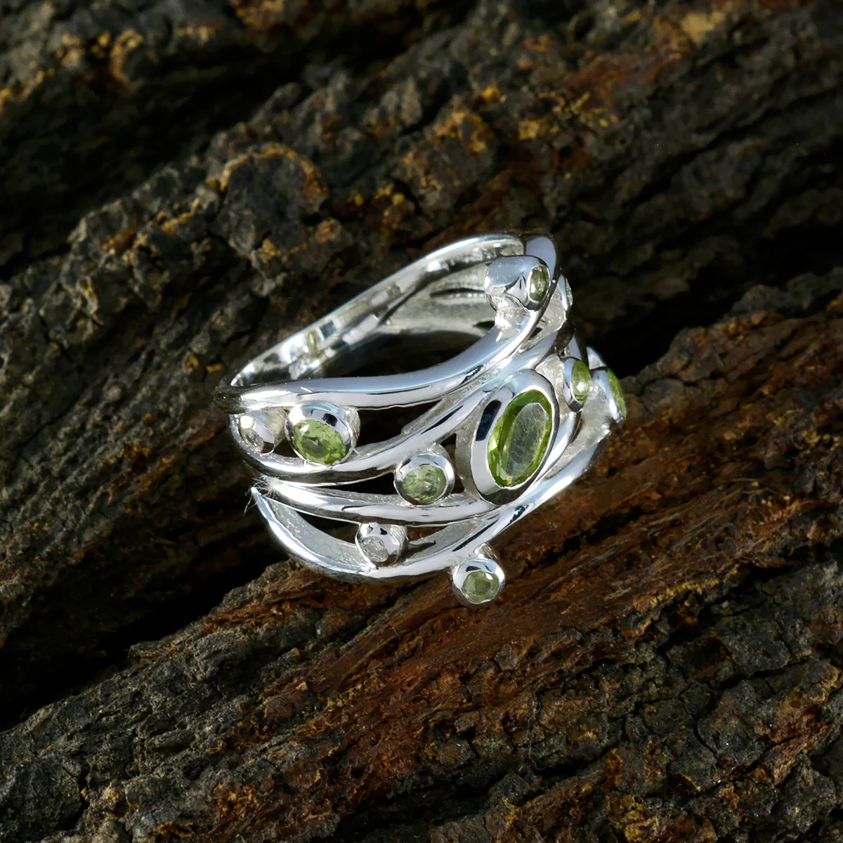 smoky quartz multiple Moroccan 925 Sterling Silver Brown Gemstones Mid-weight Fairytale Ring Jewelry - Image 3