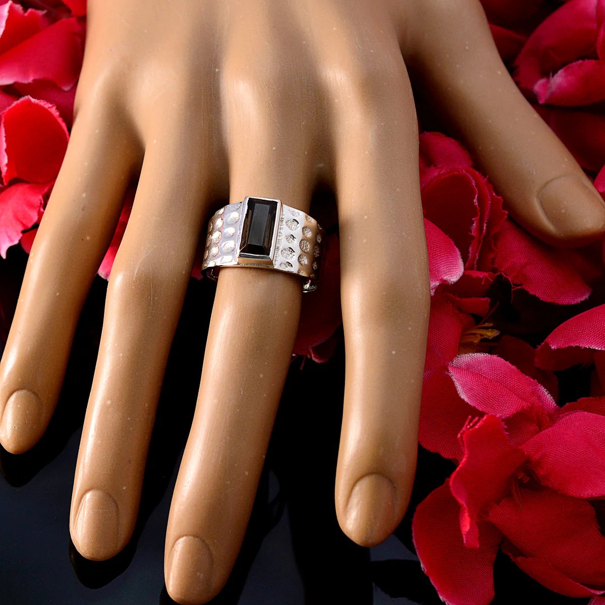 smoky quartz Solitaire African 92.5 Silver Brown Gems Minimal Feminine Ring Jewellery - Image 5