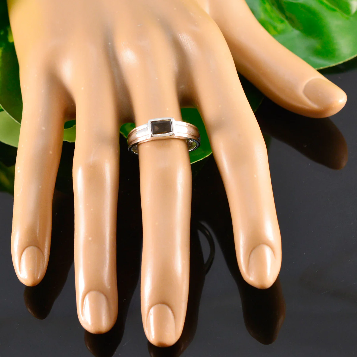Smoky Quartz Solitaire African 92.5 Silver Brown Gemstones Slim Glamorous Ring Jewellery - Image 5