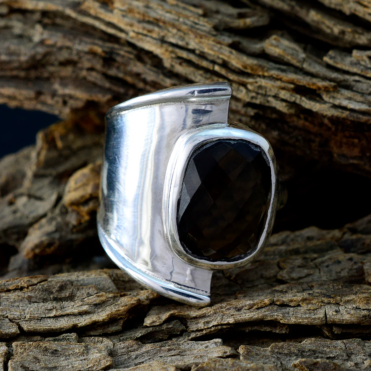 smoky quartz Solitaire African 925 Silver Brown Gemstones Versatile Armor Ring Jewellery - Image 3