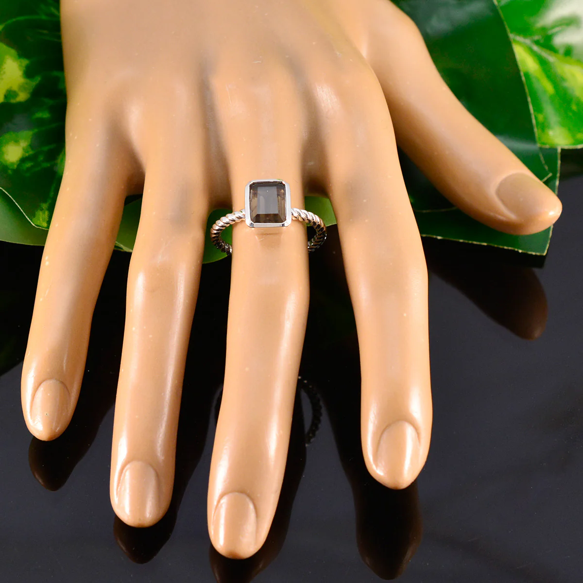 Smoky Quartz Solitaire African 925 Sterling Silver Brown Gems Featherlight Cultural Ring Jewellery - Image 5