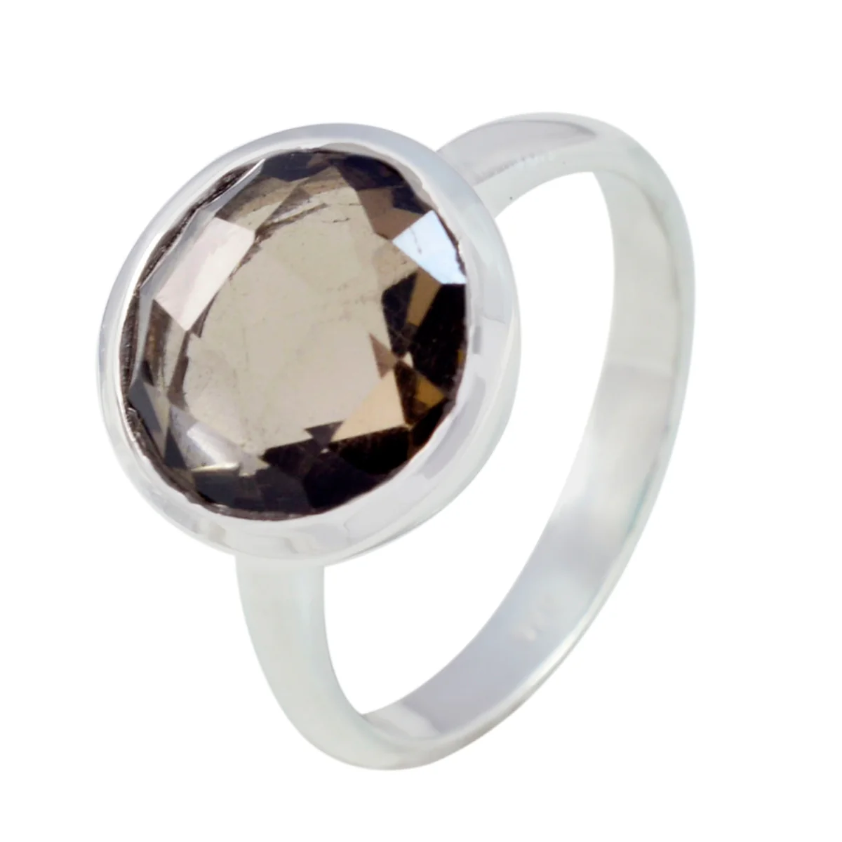 smoky quartz Solitaire German 92.5 Silver Brown Gems Tiny Sophisticated Ring Jewellery - Image 3