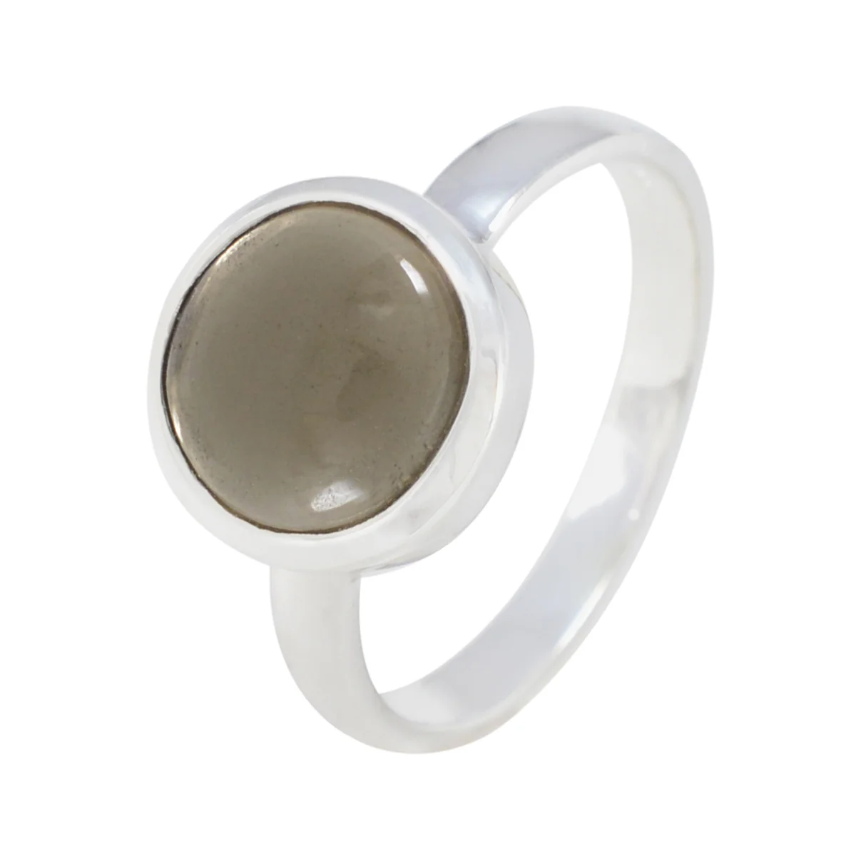 Smoky Quartz Solitaire German 92.5 Silver Brown Gemstones Slim Modern Ring Jewellery - Image 2